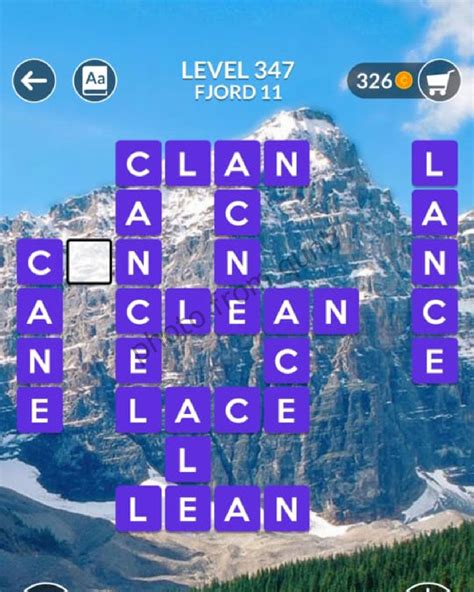 wordscapes level 349|Wordscapes Level 347, Fjord 11: Mountain Answers.